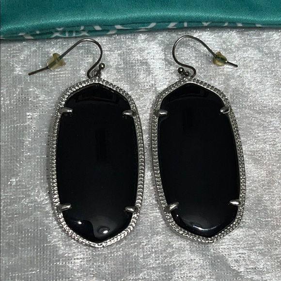 Kendra Scott Black and Silver Dangle Earrings - Picture 2 of 2